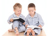 two brothers in pijamas - ready to bed two brothers in pijamas - ready to bed