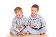 two brothers in pijamas - ready to bed two brothers in pijamas - ready to bed