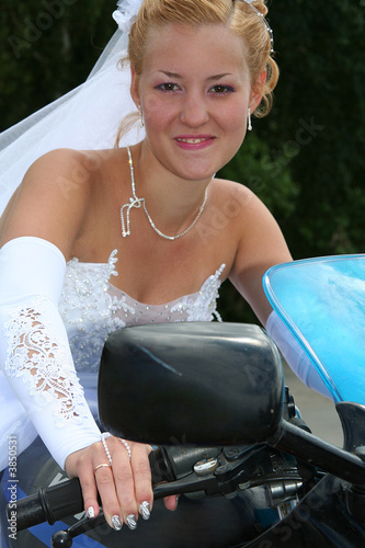 Photo: bride on the motorcycle bride on the motorcycle