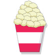 Cartoon of butter popcorn in a bucket