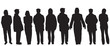 Variety of different people silhouettes Variety of different people silhouettes