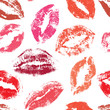 Seamless pattern, print of lips, vector