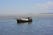 Russian fishing vessel in the sea.