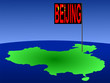 Map of China with Beijing Chinese flag