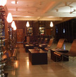 Hotel lobby with neat furniture and lighting