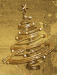 Abstract Christmas tree on grunge textured background.