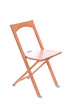 A single wooden chair on white background