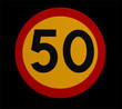 50 speed traffic sign