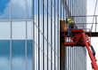 Construction worker grinding