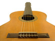 Classical acoustic guitar, isolated on white background