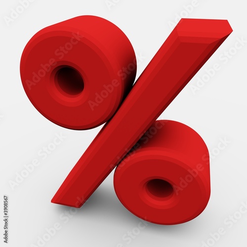 rotes prozentzeichen