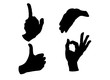 Hand Gesture Symboln in a Black Silhouette
