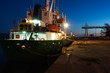 Ship moored in the harbor of Kalamata, southern Greece