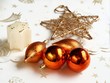 Christmas still life with  golden decorations
