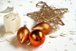 Christmas still life with  golden decorations