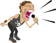  a rockstar screaming into a mic
