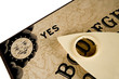 A Oujia board pointing to YES.