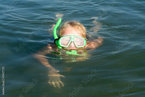 Photo: Boy with diving mask and snorkel Boy with diving mask and snorkel