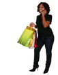 African American Girl Holding Shopping Bags And Phone