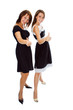 two young woman show sign OK