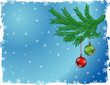 Grunge christmas background with baubles, vector
