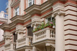 Facade of the house with balconies