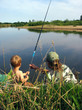Father and son spending some quality time fishing together
