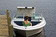 Front view of girl in a boat Front view of girl in a boat