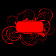 Red Curves Banner On Black Background. Art Deco.