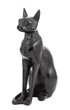 Black statuette of the cat isolated