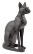 Black statuette of the cat isolated