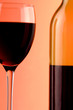 red wine and details of bottles