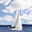 Sailing boat in the wind