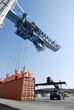 container crane and forklift truck