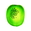 Kiwi Fruit Slice on White