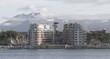 Sea, town,airport and mountain
