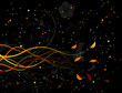 Flower background with stars, vector illustration