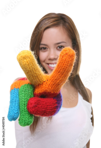 Pretty Girl Peace Sign Pretty Girl Peace Sign