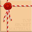 Old-fashioned wax seal with authentic looking document string.