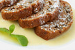warm carrot cake with vanilla sauce warm carrot cake with vanilla sauce