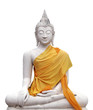 Statue de boudha sur fond blanc