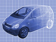 Perspective view illustration of an A-Class Mercedes Benz.