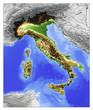 3D Reliefkarte von Italien 3D Reliefkarte von Italien