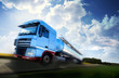truck driving on country-road/motion