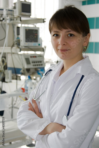 young doctor in ICU