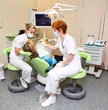 Dentist at work in dental room
