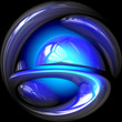 Crystal ball glowing in blue light