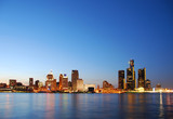 City skyline by night (Detroit, Michigan) - Fine Art prints