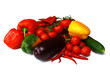 Fresh tasty vegetables isolated on white background
