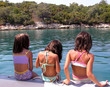 little girls gazing at seascape